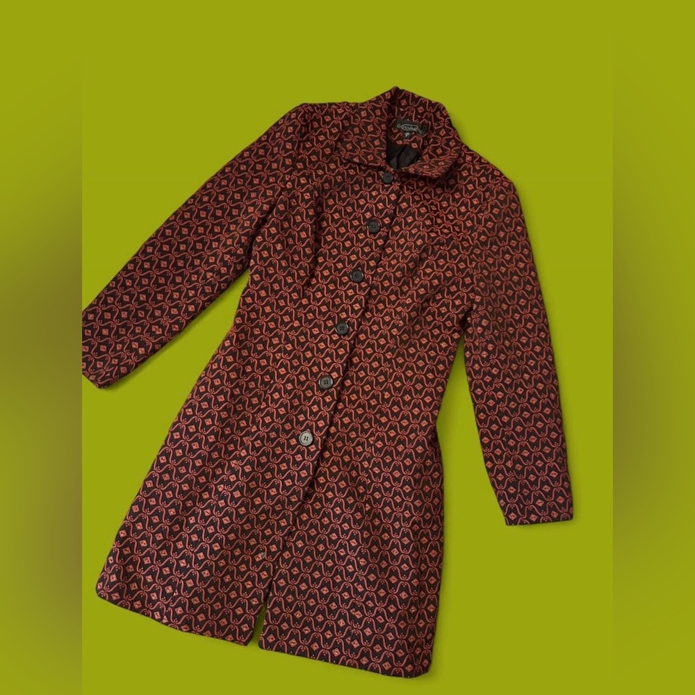 Vintage 1990’s geometric print button down coat.